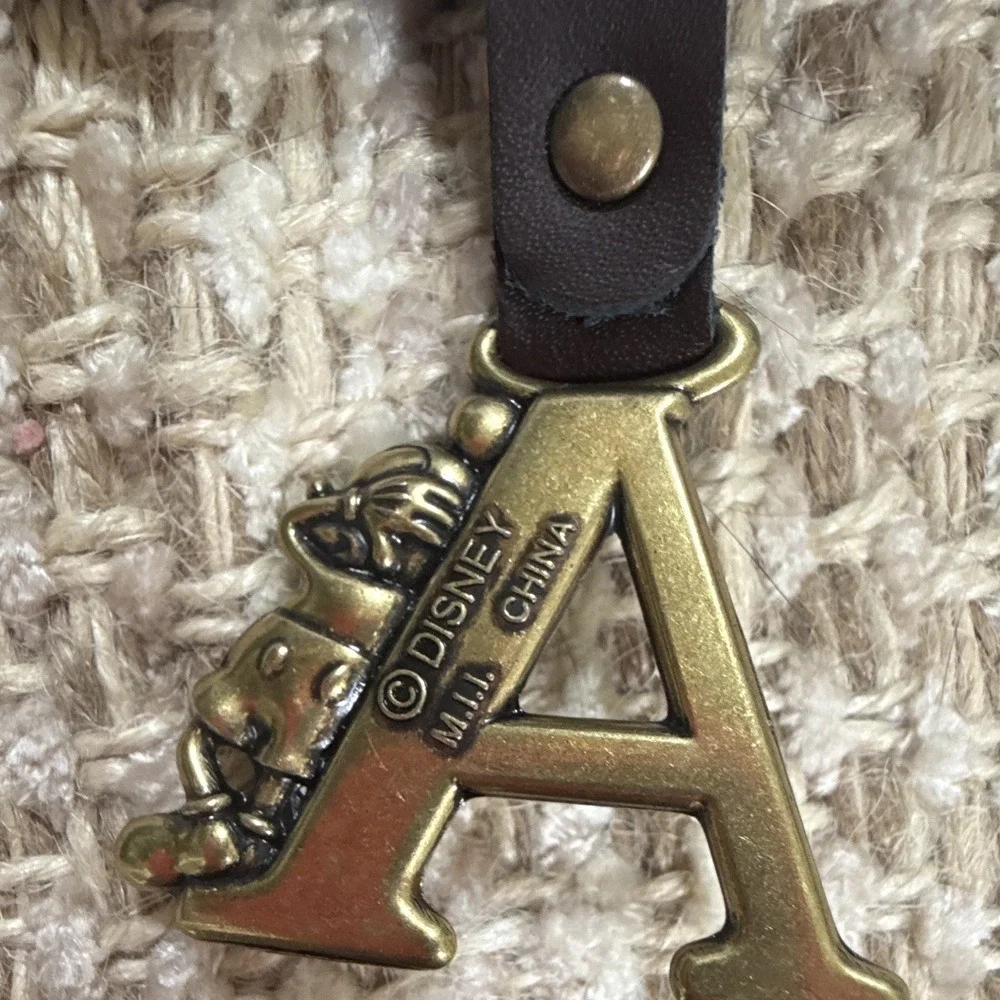 Disney Mickey Mouse Brass Initial A Keychain
